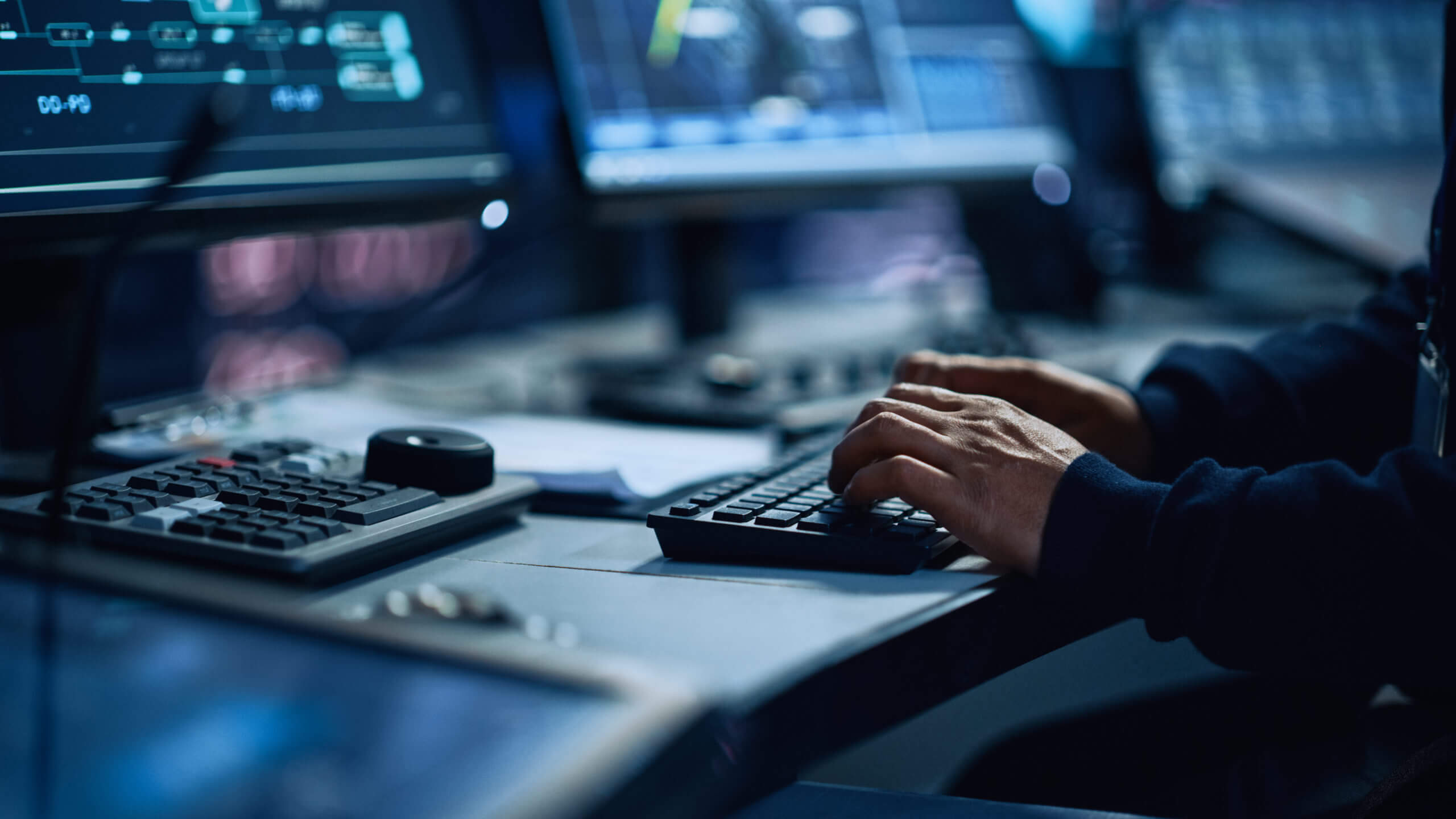 Close Up of a Professional Office Specialist Working on Desktop