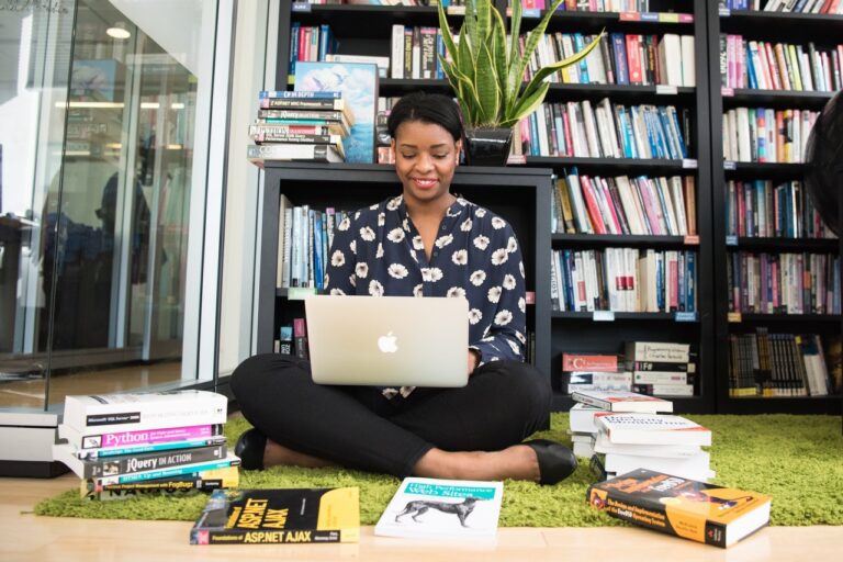 Woman learning coding