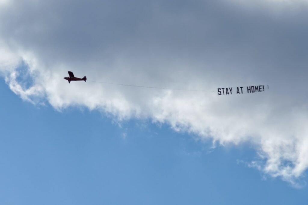 Stay home sky message