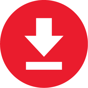 Icon of a white arrow pointing down inside of a red circle